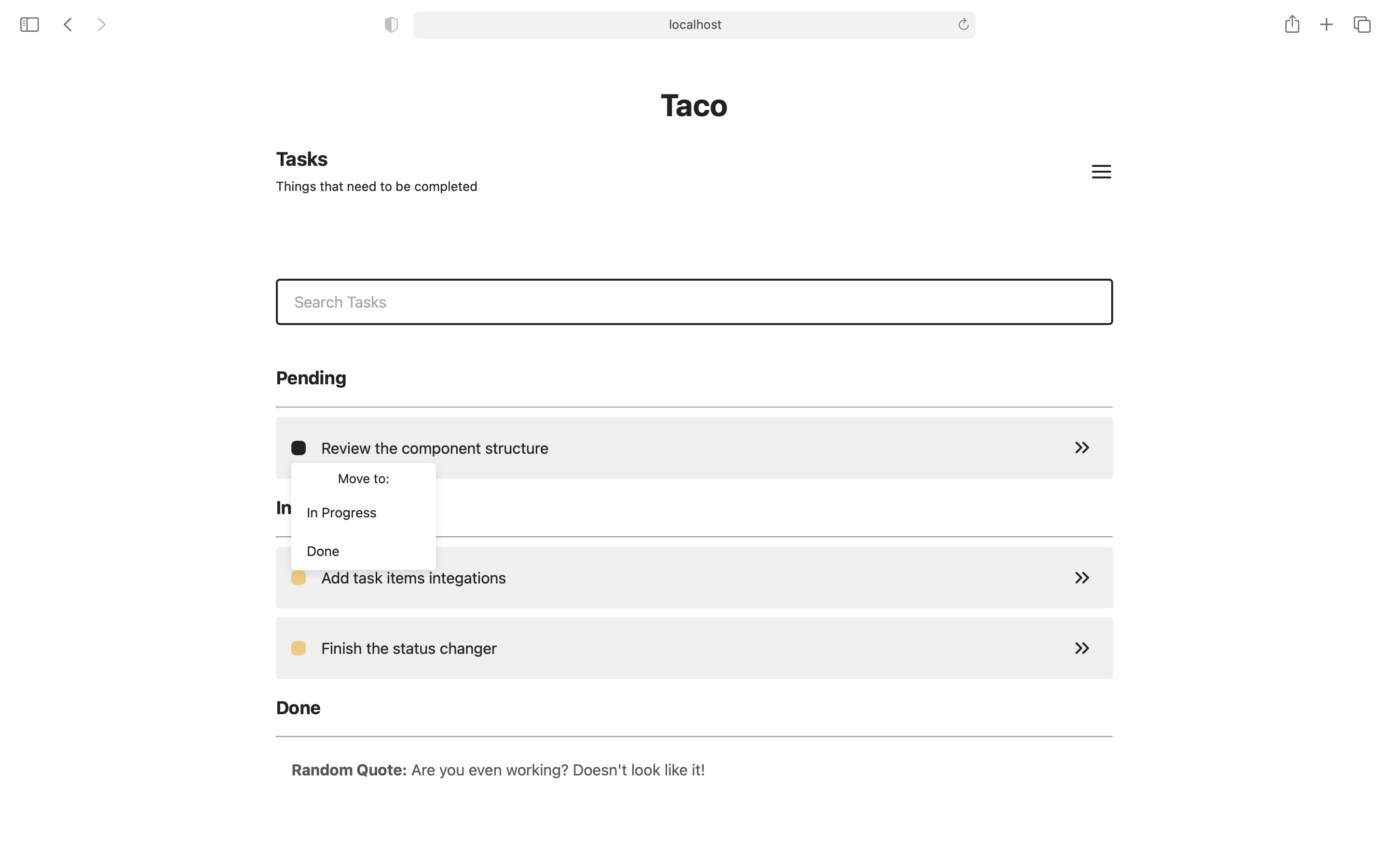 Preview Tasks Taco